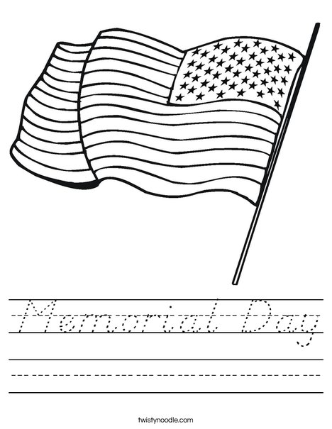 United States of America Flag Worksheet