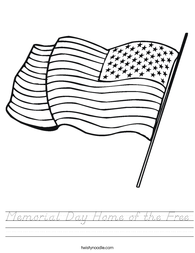 Memorial Day Home of the Free Worksheet