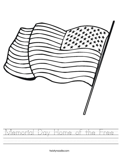 United States of America Flag Worksheet