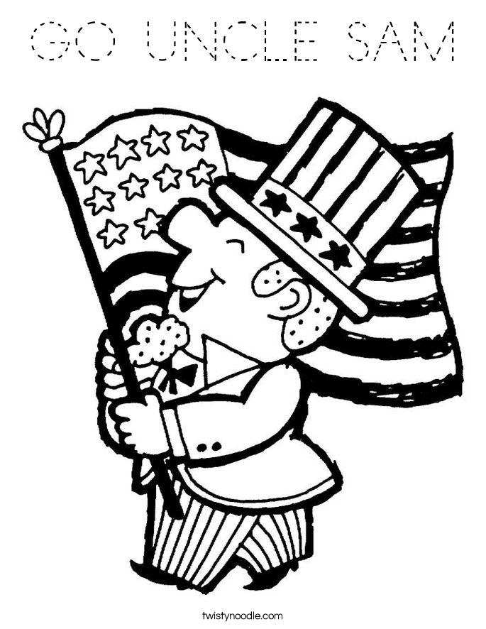GO UNCLE SAM Coloring Page