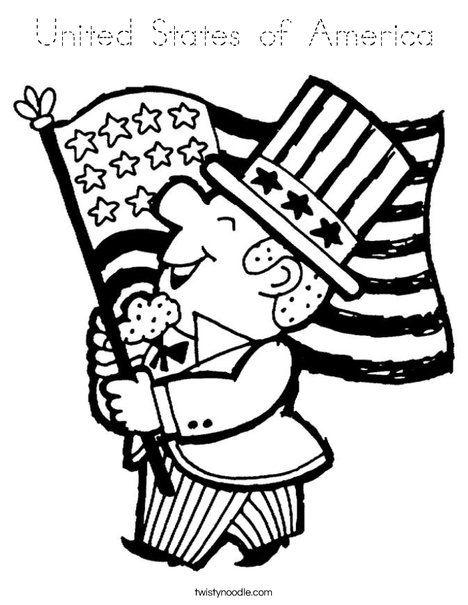 united states of america coloring page tracing twisty