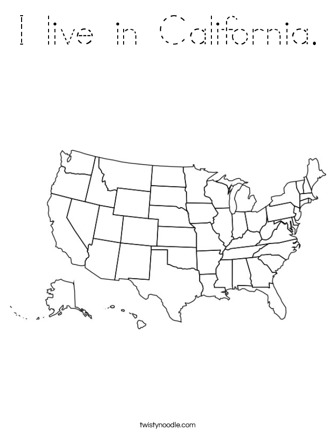 I live in California. Coloring Page