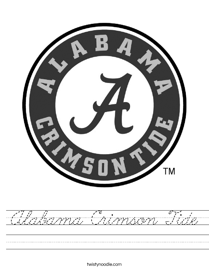 Alabama Crimson Tide Worksheet