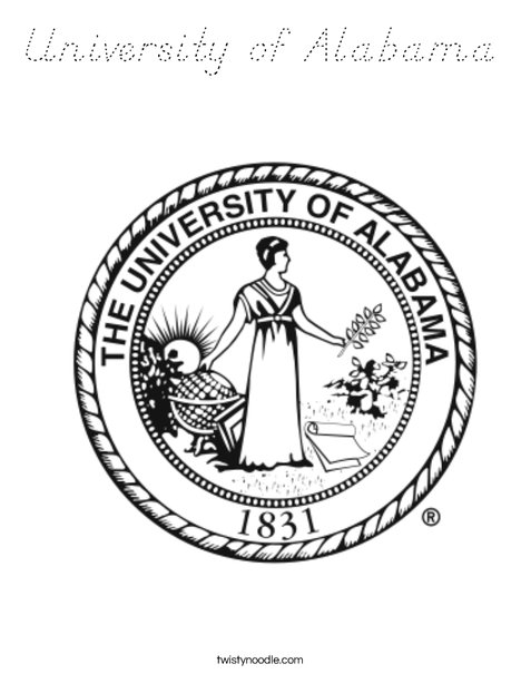 University of Alabama Seal Coloring Page
