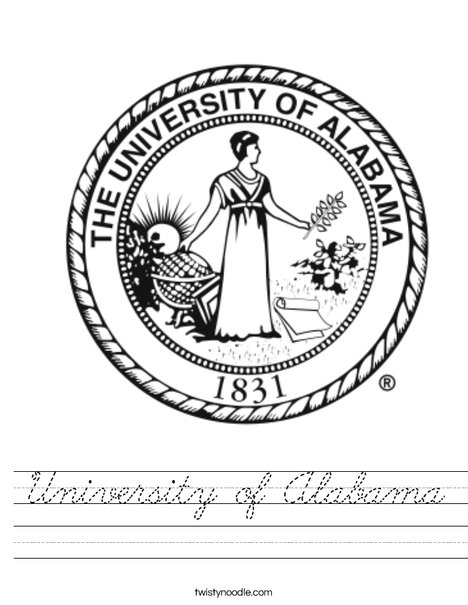 University of Alabama Seal Worksheet