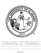 University of Alabama Handwriting Sheet