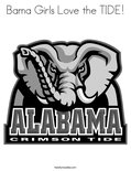Bama Girls Love the TIDE!Coloring Page