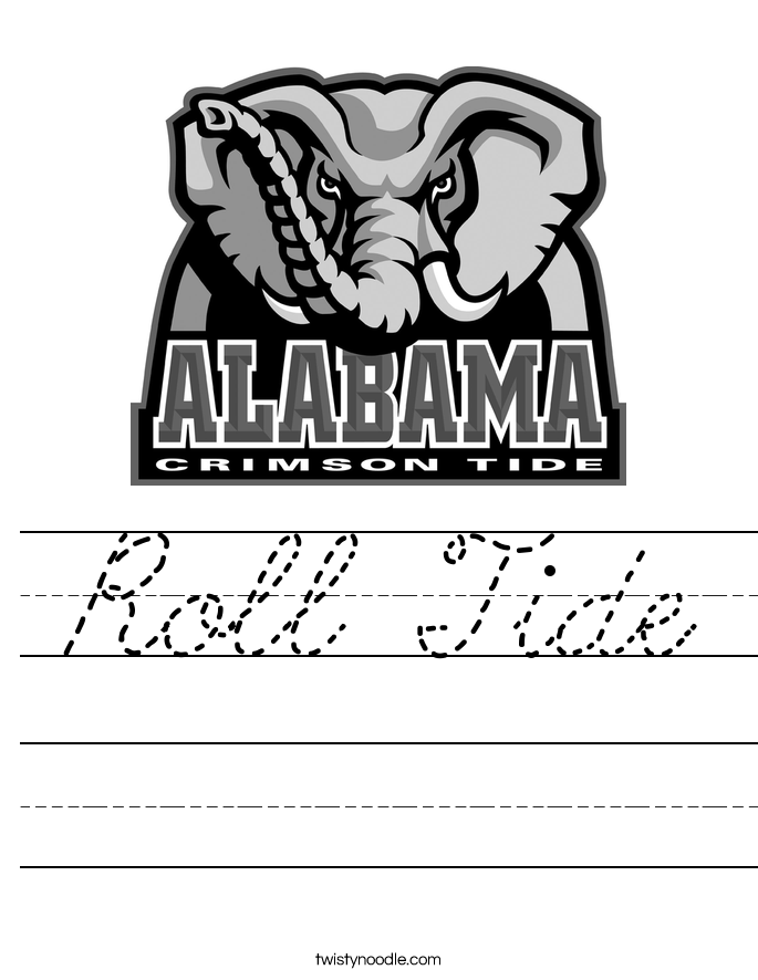 Roll Tide Worksheet