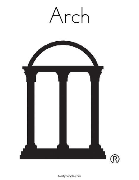 University of Georgia Arches Coloring Page