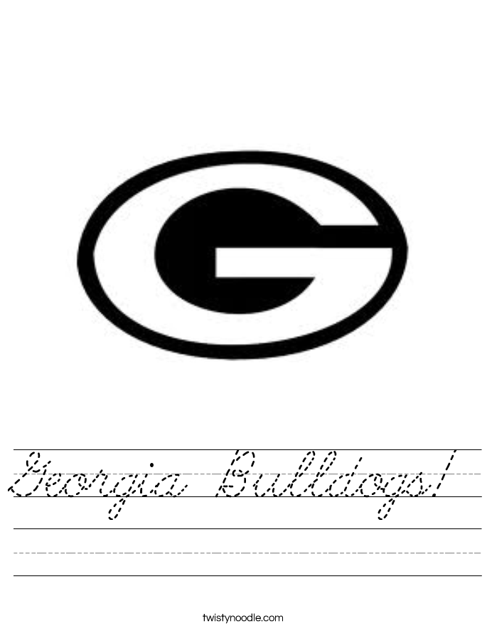 Georgia Bulldogs Worksheet - Cursive - Twisty Noodle