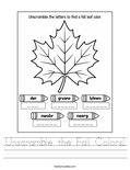 Unscramble the Fall Colors! Worksheet