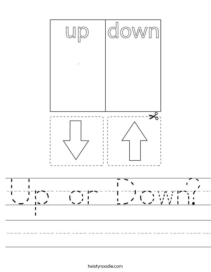 Up or Down Worksheet - Twisty Noodle