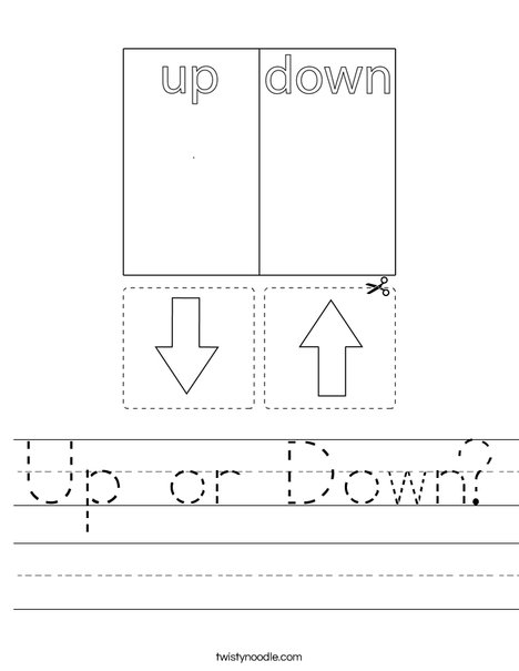 up or down worksheet twisty noodle