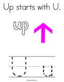 Up starts with U Coloring Page