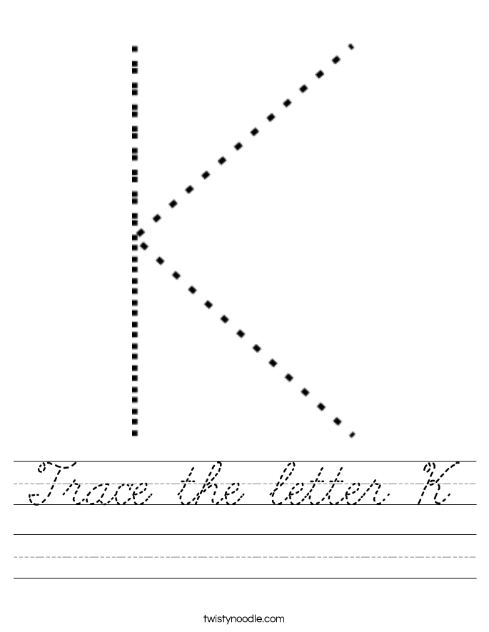 Trace the letter K Worksheet