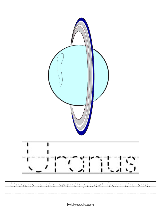 Uranus is the seventh planet from the sun. Worksheet