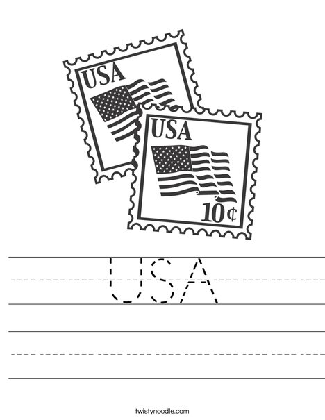 US Stamps with Flags Worksheet