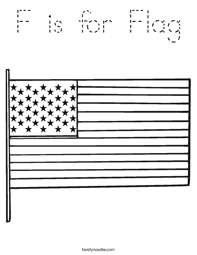F is for Flag Coloring Page