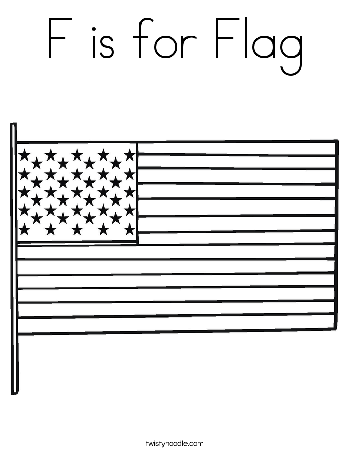 F is for Flag Coloring Page