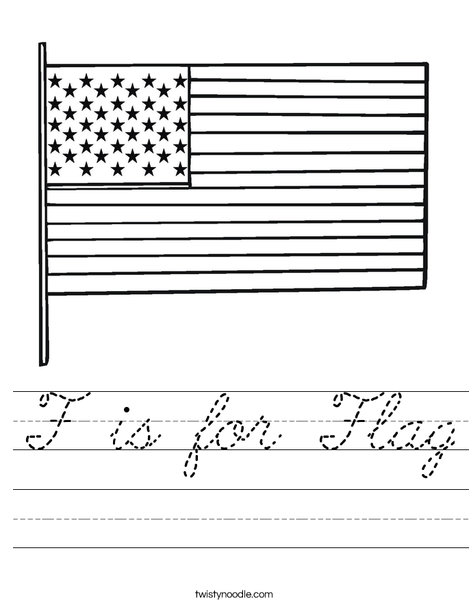 F is for Flag Worksheet