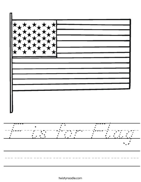 USA Flag Worksheet