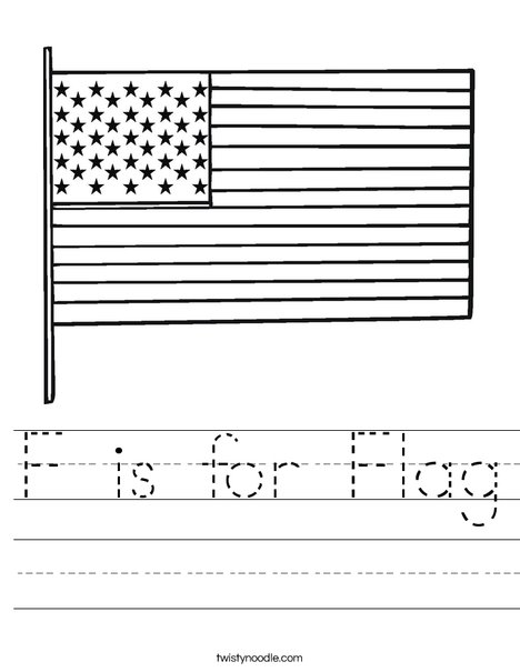 USA Flag Worksheet