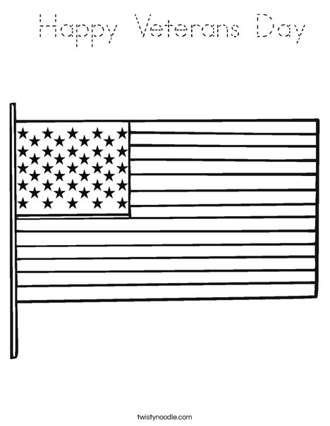 USA Flag Coloring Page