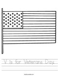 V is for Veterans Day. Worksheet