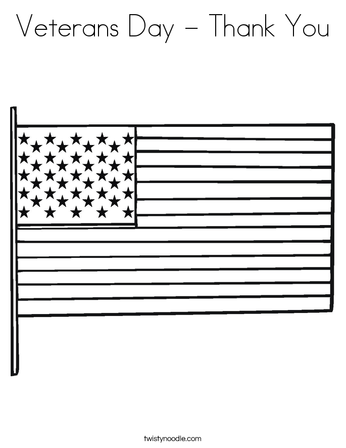 Veterans Day - Thank You Coloring Page