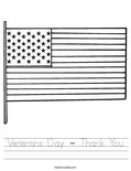 Veterans Day - Thank You Worksheet