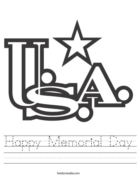 happy memorial day worksheet twisty noodle