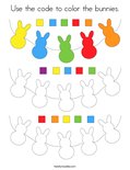 Use the code to color the bunnies. Coloring Page