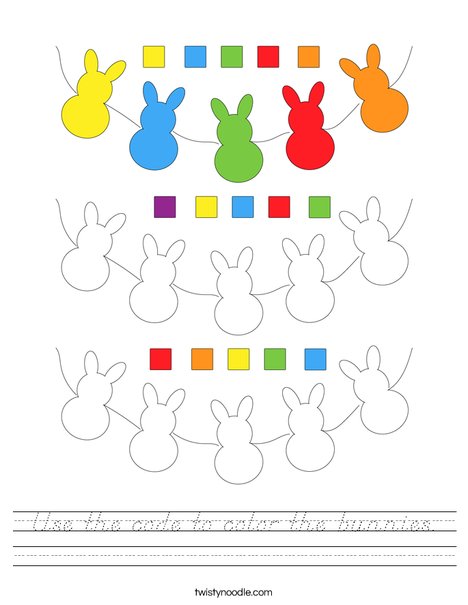 Use the code to color the bunnies. Worksheet