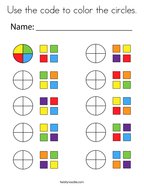 Use the code to color the circles Coloring Page