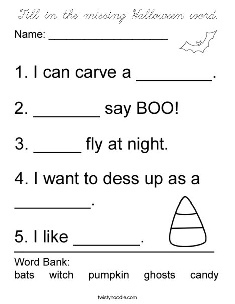 Use the word bank to fill in the missing words. Coloring Page