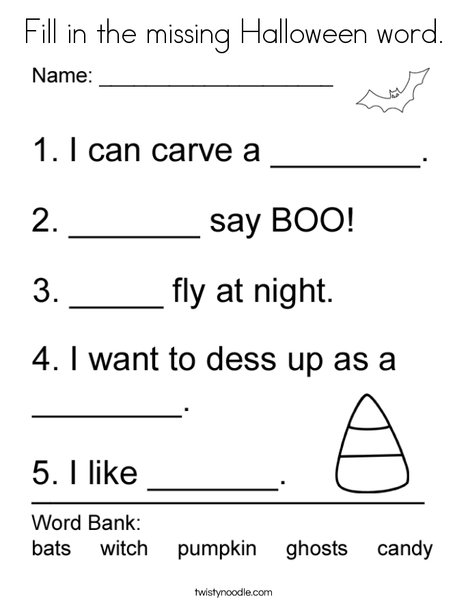 Use the word bank to fill in the missing words. Coloring Page