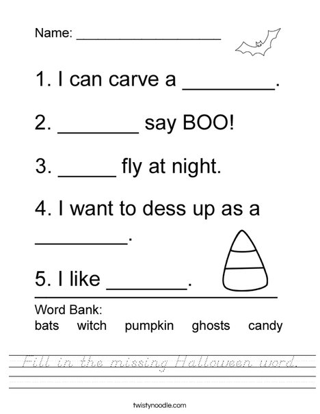 Use the word bank to fill in the missing words. Worksheet