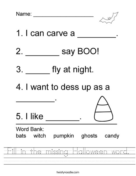 Use the word bank to fill in the missing words. Worksheet