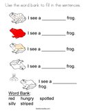 Use the word bank to fill in the sentences Coloring Page
