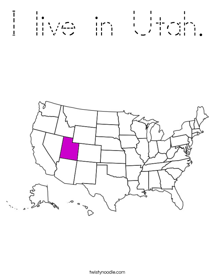 I live in Utah. Coloring Page