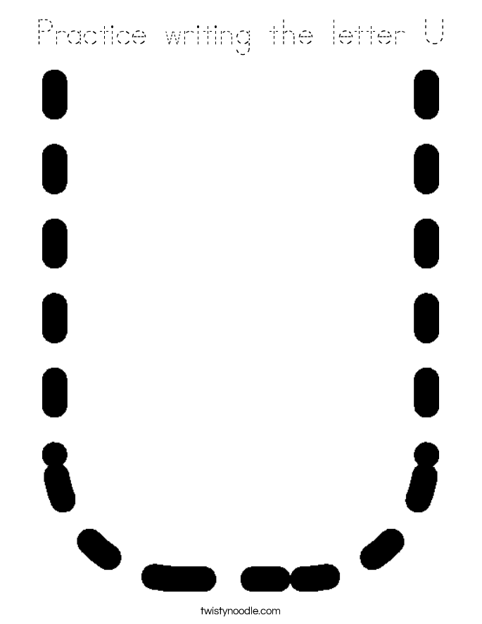 Practice writing the letter U Coloring Page