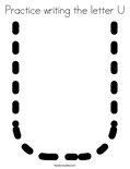 Practice writing the letter U Coloring Page