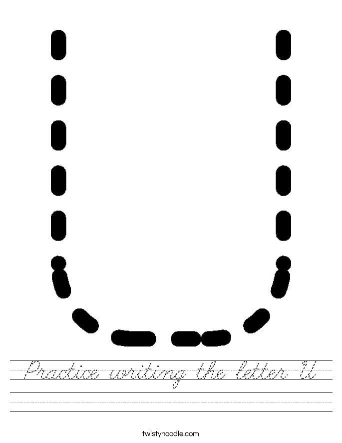 Practice writing the letter U Worksheet
