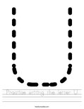 Practice writing the letter U Worksheet