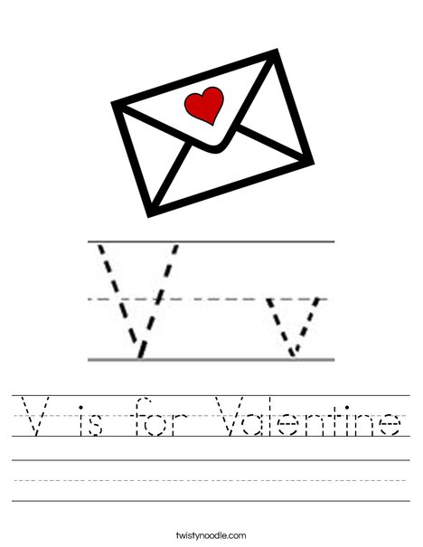 V is for Valentine Worksheet