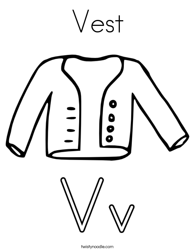 Download Vest Coloring Page - Twisty Noodle