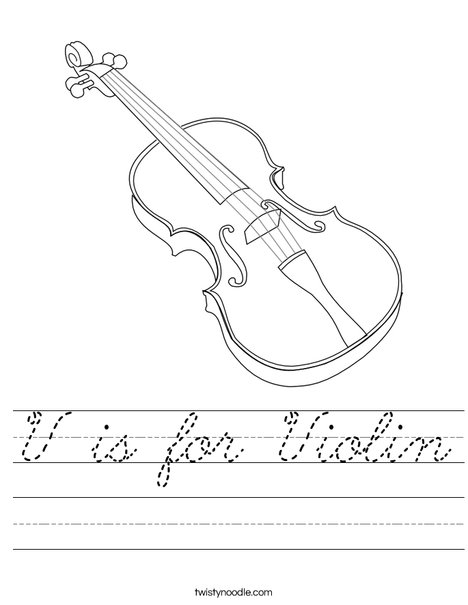 V is for Violin Worksheet