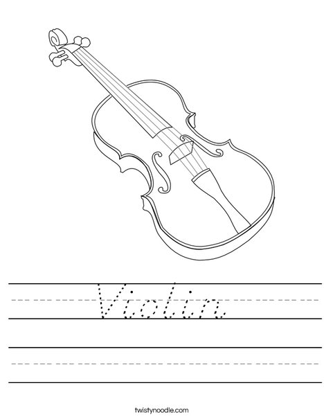 V is for Violin Worksheet