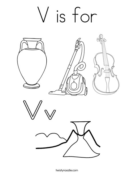 V is for Coloring Page