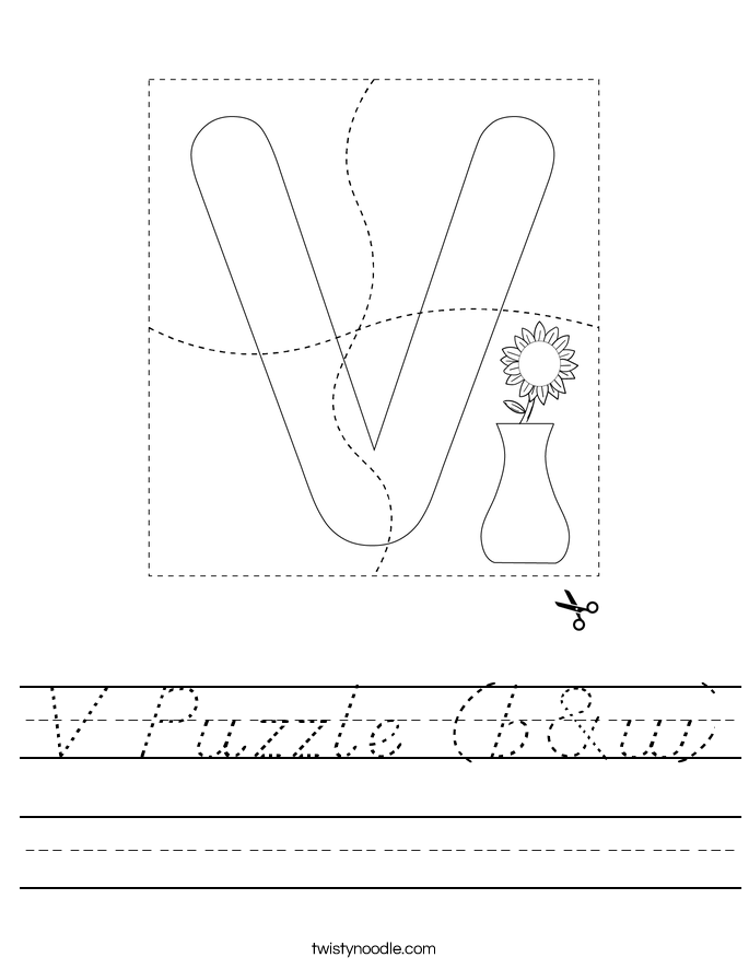 V Puzzle (b&w) Worksheet